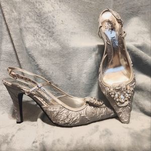 Silver Sling Backs